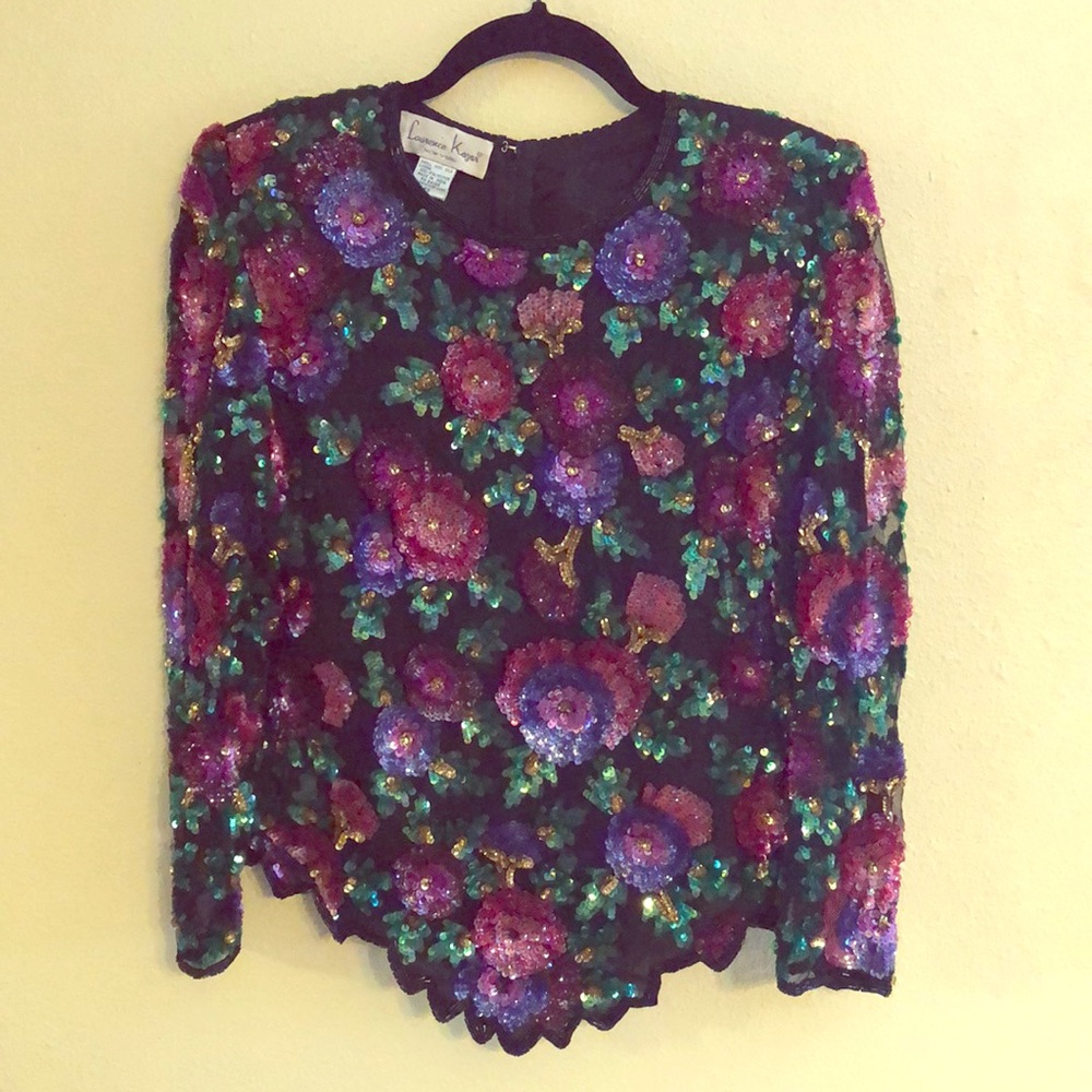 Floral Sequined Formal Top
